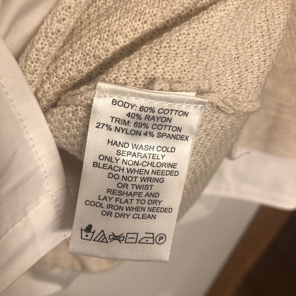 NWOT…Foxcroft Beige and white 2fer sweater top. Size XL. - Picture 7 of 11